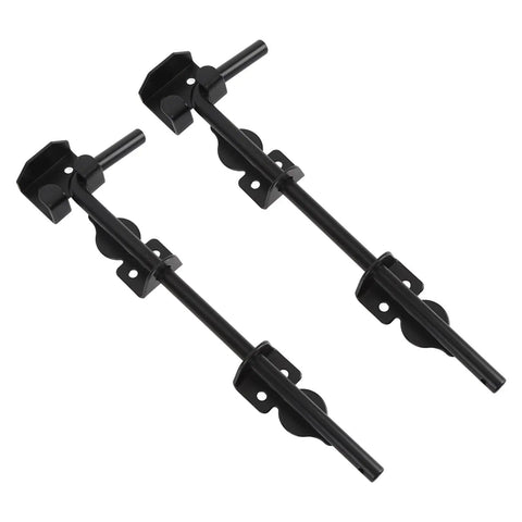 12 Inch Heavy Duty Carbon Steel Ground Drop Gate Latch With Rust Resistant Black Finish for secure double yard fence doors