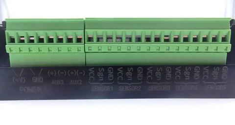 Flow Meter And Totalizer For Liter And Gallon Tracking With Five Sensors And Five Alarms Big Display terminal connections
