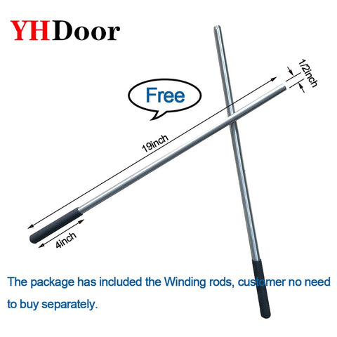 2 Inch Garage Door Torsion Springs With Non Slip Winding Bars Black Coated For Long Life 18000 Cycles Size.218 x 2