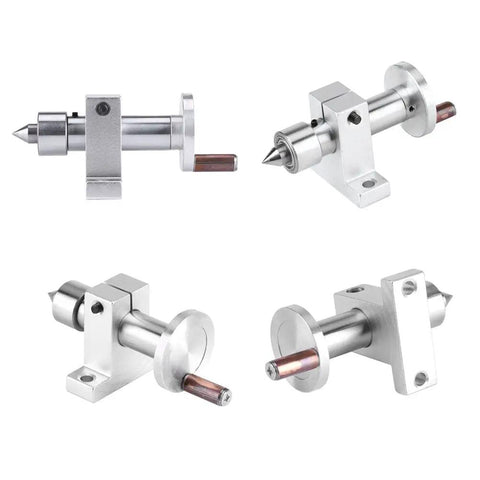 Heavy Duty Mini Lathe Live Center With Dual Precision Bearings, metal construction, various angles, suitable for machining tasks.