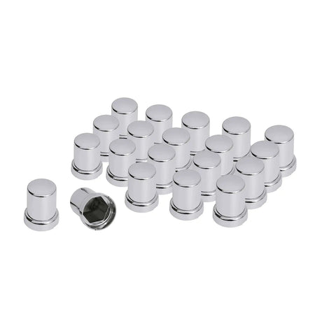 33mm By 2 3 Eighths Inch Chrome ABS Lug Nut Covers Push On Caps for Semi Trucks Trailers Pack of 20