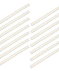 Mini 4 Inch Hot Glue Sticks Set For Crafting And Repairs, Quick Adhesion And Fast Melting, Works On Fabric Plastic Wood Metal, Resin Projects And Scrapbooking, Multi Temperature Use, 50 Piece Pack white glue sticks laid diagonally on a plain background