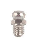 Close-up of a steel grease nipple from the Grease Zerk Kit 10 Pieces Metal Grease Fittings For M6 Straight Grease Gun Accessories Nozzle Tips