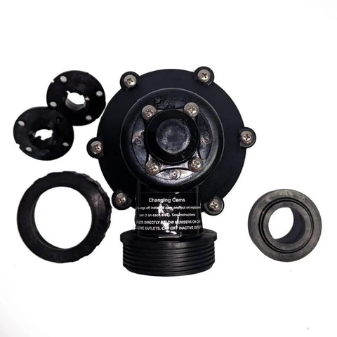 1 Inch 4 Outlet Mini Indexing Valve With 2 3 And 4 Zone Cams For Irrigation Systems And City Water Slip Fit 1 Inch Inlet And Outlets Plug And Play Backyard Sprinkler Setup Model 9254 1004 with interchangeable cams
