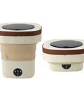 Ultra Compact Portable Washing Machine 8.5 Liter Foldable Mini Laundry Tub for Delicate Baby Clothes and Camping Essentials in two sizes.