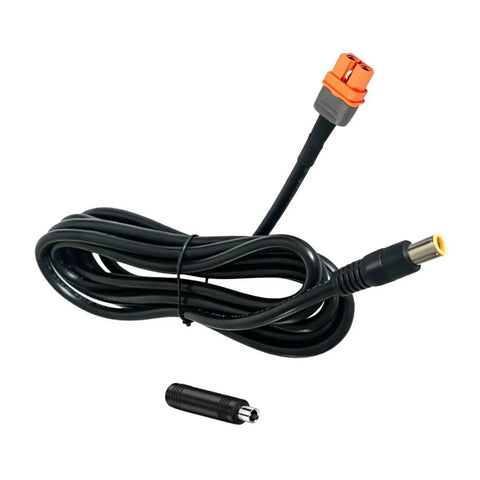 Kickin Ass Xt60iF Female To Dc7909 Male Cable For Solar Panels And Portable Batteries, featured in a coiled design with connectors.