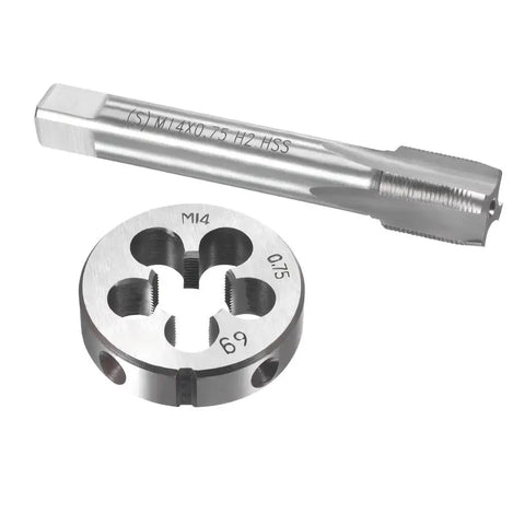 7/16 20 UNF Left Hand Tap And Die Set, High Speed Steel Machinist Grade reverse thread tools showing die and tap.