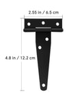 Six Pack Four Inch T Shaped Rust Proof Iron Light Shed Hinges For Doors And Cabinets Galvanized Built To Last Durable Black Finish