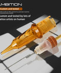 Tattoo Cartridges No 8 Bugpin 11RL Needle Set Disposable 20Pcs 0.25mm 11 Round Liner in amber and white casing