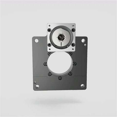 Th450 Heavy Duty Turntable Rotary Actuator With Hollow Rotating Platform And 10 To 1 Gearbox Ratio showing the top view with 35mm input shaft.