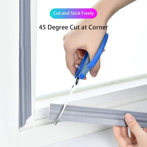Cutting grey 118 Inch T Shape Foam Draft Stopper Self Adhesive Door Seal Strip For Window Insulation And Weather Stripping