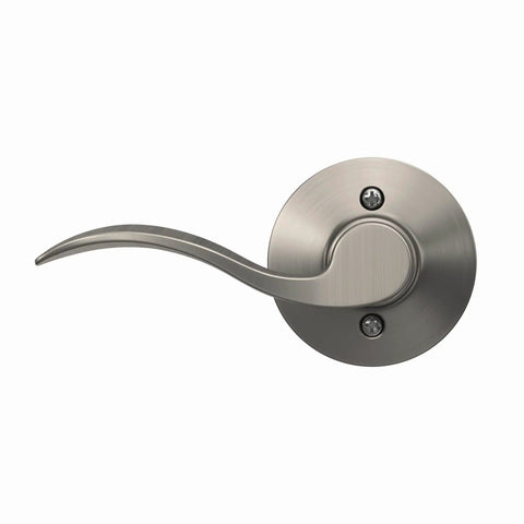 Right Hand Satin Nickel Accent Door Lever Non Turning Dummy Handle Surface Mounted Decorative Door Pull For Inactive Door Or Double Door Setup