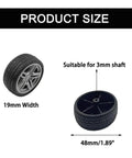 12 Piece RC Car Wheel Set With Rubber Tires And 3Mm Shafts For RC Cars Trucks Robots Boats And Helicopters 48mm 19mm Wide Tire