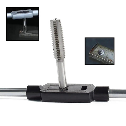 Ultimate 60-Piece Metric Screw Tap And Die Set With Hand Wrench For Precise Metalwork Threading That Lets You DIY Like A Pro Without Sweat Or Stress On Your Gear. Metric steel tap and wrench for threading metal holes