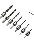 Heavy Duty 7 Piece Countersink Drill Bit Set For Woodworking Countersunk Head Milling Cutters 3 Through 10mm Precision Furniture Bits Smooth As Butter Rock Solid Shop Staple with hex key and various sizes.
