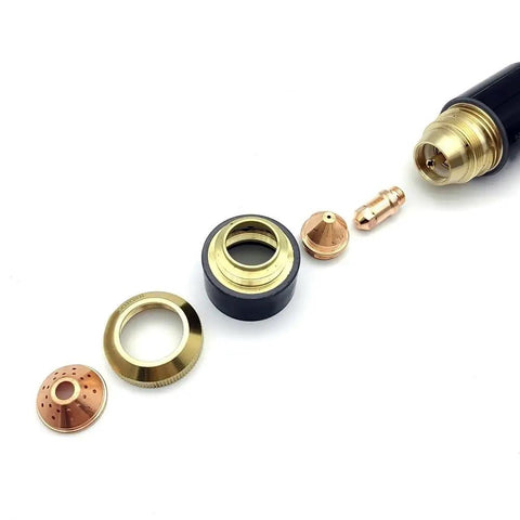 Components of CNC Plasma Cutting Torch Straight Head For YK100-H With Internal M10x1mm Threads Heavy Duty High Temp Torch