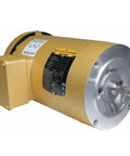 GP Motor 1.5 HP at 1760 RPM 208-230/460V Gold Finish showing side view with label and mounting studs