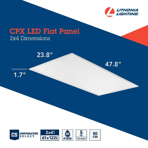 2x4 LED Flat Panel Ceiling Light Kit with 9 Configs, No Fuss Adjustable Lumens Up to 6000 and Color Temps 3500K/4000K/5000K