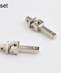 1 set of silver alloy eyewear hinges for glasses and sunglasses, part of 10 Sets Replacement Eyewear Hinges For Glasses And Sunglasses With Spring Hinges Alloy Silver Tone Easy Install Non Fading Ergonomic Design Universal Fit Repair Kit For Wide Compatibility And Durable Plastic Frame Eyewear Parts.