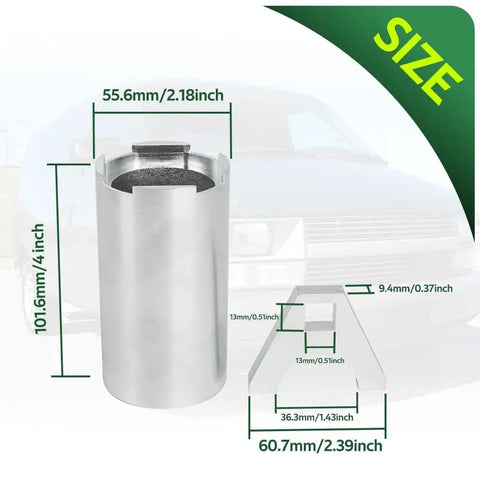 Heavy Duty Hydroboost Socket Kit For Knocking Out Big Four Point Nuts with size specifications and dimensions.