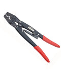 Hella Reliable Ratchet Wire Stripper And Terminal Crimping Tool For Network Data Cables Built Tough with red grips.