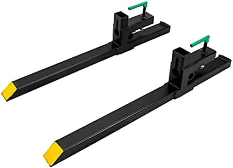 60 Inch Clamp On Pallet Forks For Tractor Loader Buckets Heavy Duty Fork Attachments Up To 4000 Lbs Load Capacity 43 Inch Without Stabilizer Bar