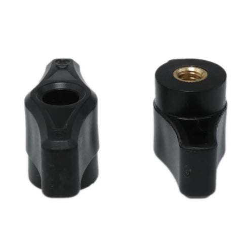 Six Pack 1/4-20 Threaded Thru Nuts For T-Track Clamping Fixtures Heavy Duty Aluminum Wing Bolts with black nylon finish