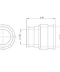Flexible 2 Inch To 1.5 Inch Cast Iron Plastic And Steel Pipe Coupler Adapter For Sewer And Drain Connections Leak Proof Chemical Resistant Easy Fit For Copper PVC And Iron Piping Durable Construction technical drawing with 2 in to 1.5 in dimensions