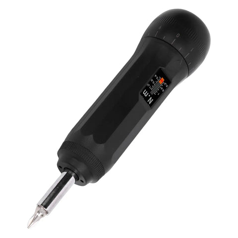 Fabater Preset Torque Wrench 0.2-1.2 Nm Range with S2 Bit Set 1/4 Inch Hex Drive close-up view showing torque settings and ergonomic handle.