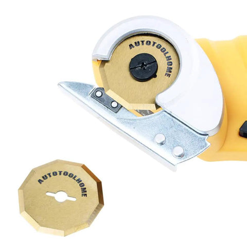 Heavy Duty Replacement Blades For Worx ZipSnip Electric Scissors, 40mm titanium nitride coated rotary cutter close-up.