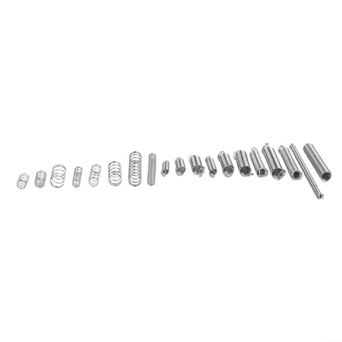 Grab Your Ultimate 200 Pcs Tension Compression Spring Assortment Kit With Organized Box For Automotive Repair, Tool Maintenance, And DIY Projects Featuring 20 Sizes Of Heavy Duty Metal Extension Coil Springs. Assorted metal springs displayed in different sizes