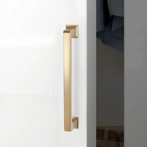 10 Pack 5 Inch 128mm Champagne Bronze Cabinet Handles Gold Kitchen Cabinet Pulls Solid Zinc Alloy Durable Drawer Pulls Installed