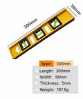 Two piece set Spirit Level Tool, Yellow, Multiple Sizes 24"/12", 300mm level with vials, dimensions 300mm x 56mm.