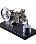 Steam Engine Model Kit For DIY Learning With Aluminum Body, showcasing assembly on a sleek base