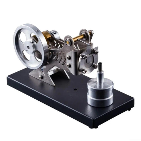 Steam Engine Model Kit For DIY Learning With Aluminum Body, showcasing assembly on a sleek base