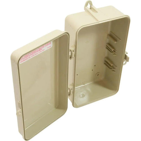 Outdoor Pool And Spa Plastic Enclosure Timer Weatherproof Durable NEMA 3R Rainproof All Plastic Enclosure With 0.5 And 0.75 Inch Knockouts For Easy Wiring