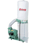 1-1/2 HP Portable Dust Collector For The Shop, 1300 CFM Airflow, 9 Inch Static Pressure, 6 Inch Inlet With Dual 4 Inch Openings