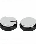 Top Shelf Espresso Setup 51mm Spring Loaded Tamper Set with two polished steel tampers on black bases, ideal for espresso brewing.