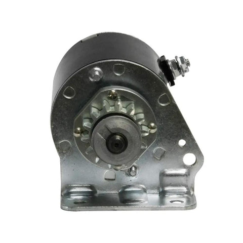 Front view of 14 Teeth Starter Motor High Torque Replacement For Popular Lawn Tractor Brands Compatible With Cub Cadet John Deere New Holland And Toro Engines Copper Contacts Sealed Bearings Beefy Heavy Duty Gear 14.5 To 18 HP