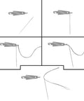 60 Pack Stainless Steel Needle Threaders For Embroidery And Cross Stitch With Large Eye Needles DIY Hand Sewing Tools Must Have Threading Helpers In Clear Storage Box For Easy No Fuss Threading shown in threading process