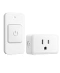 Indoor Wireless Remote Outlet With Big One Touch Button Easy On Off Control For Lamps Vacs Lights Holiday Decor 15A/1875W 100Ft RF Range Magnetic Wall Switch Simple Setup White