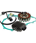 Premium Magneto Stator Kit Fit For Y R Y700 Y700R 2006 2024 12V Ignition System Works 4HP To 25HP Outboard Rigs No Relay Needed Box Fits Tiller Remote Housing Matches 396141 582281 with stator, regulator, wiring, and gasket