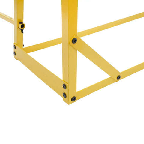 Heavy Duty Four Tier Cantilever Storage Rack With Badass 440 Lb Capacity Adjustable Pipe Organizer And Zero Hassle Freestanding Lumber Setup For Real Garage Grind Meant To Handle Long Boards Without Drilling In Bright Yellow