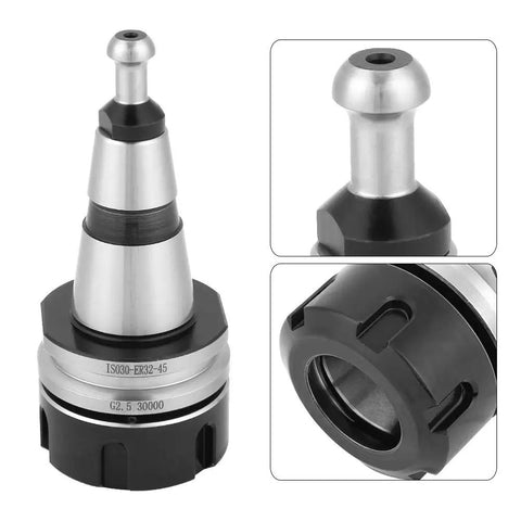 Professional Grade Iso30 Er32 Balance Collet Chuck With G2.5 Precision Rating, stainless steel, close-up view of tool holder.