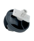 Front omni-directional wheel caster for Roborock vacuums with white mounting bracket on dark gray wheel.