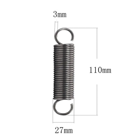 Two Piece 3x27x320mm Extension Spring Kit With Dual Hooks Built From Grade A Stainless Steel, dimensions 3mm thickness, 110mm length.