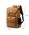 Canvas Camera Backpack For Outdoor Photography with Large Capacity Anti Shock Padding Detachable Dividers Tripod Holder