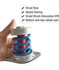 Heavy Duty Floor Mount Vibration Isolators Beat The Rattle With Rock Solid Spring Damping Mounts Finished In Rust Proof Steel For Tough Workshop Gear One Inch Deflection Handles Up To 154 Pounds, showing blue spring mount.