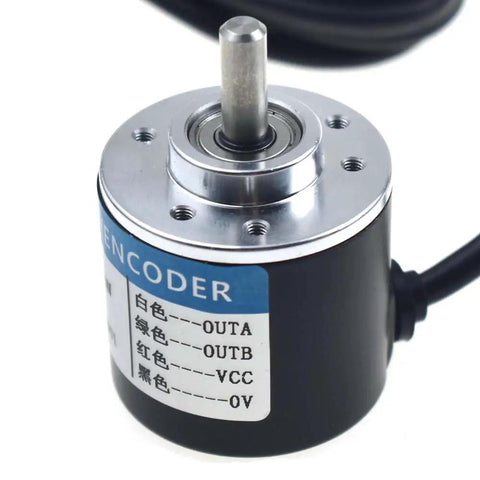 Go-To Incremental Optical Rotary Encoder AB Phase Quadrature 600P/R 1000P/R Wide Voltage DC 5-24V 6mm Shaft front view