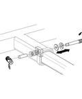 Diagram showing installation of Keyless Press On Locking Silent Hitch Pin For Two And A Half Inch Hitches Anti Rattle Pin Prevents Noise And Slop Five Eighths Inch Diameter Fits Two And A Half Inch Receivers Class IV Tow Rating Up To Twelve Thousand Lbs Rugged Works With Reducing